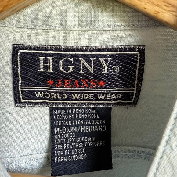 HGNY Jeans Vintage Denim Shirt Button Front Medium - Picture 5 of 8
